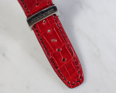 Bespoke Watch Strap in Blood Red Crocodile