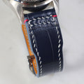 Bespoke Watch Strap in Navy Blue Crocodile