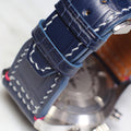 Bespoke Watch Strap in Navy Blue Crocodile