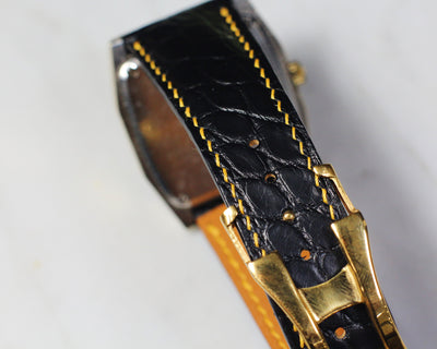 Bespoke Watch Strap in Black Circular Grains Alligator