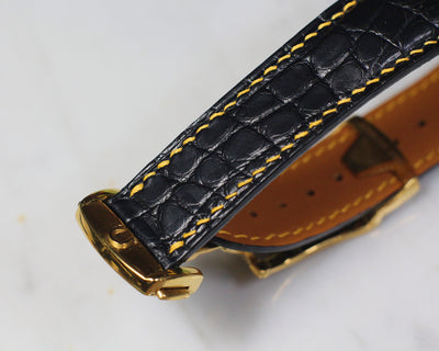 Bespoke Watch Strap in Black Circular Grains Alligator