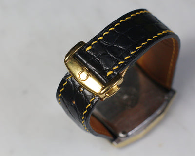 Bespoke Watch Strap in Black Circular Grains Alligator