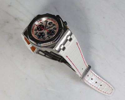 Bespoke Watch Strap in White Crocodile