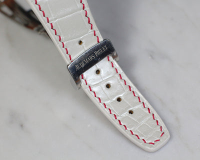 Bespoke Watch Strap in White Crocodile