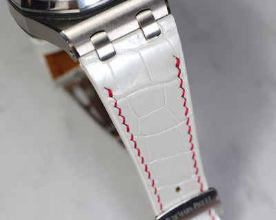 Bespoke Watch Strap in White Crocodile