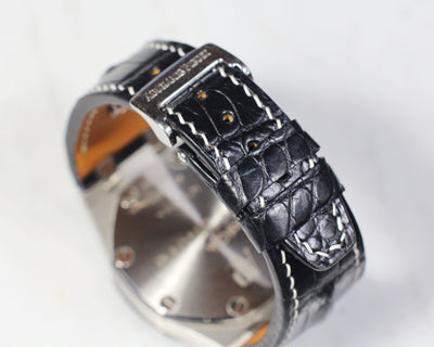Bespoke Watch Strap in Black Crocodile