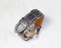 Bespoke Watch Strap In Metal Grey Crocodile