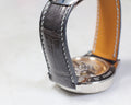 Bespoke Watch Strap In Metal Grey Crocodile
