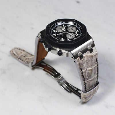 Bespoke Watch Strap in Natural Himalayan Crocodile