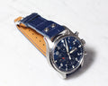 Bespoke Watch Strap in Navy Blue Crocodile
