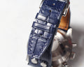 Bespoke Watch Strap in Navy Blue Crocodile