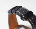 Bespoke Watch Strap in Black Chevre