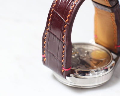 Bespoke Watch Strap in Reddish Brown Crocodile