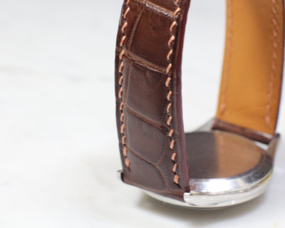 Bespoke Watch Strap in Brown Crocodile