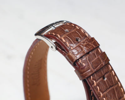 Bespoke Watch Strap in Brown Crocodile