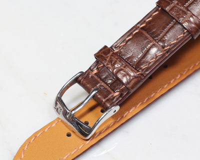 Bespoke Watch Strap in Brown Crocodile
