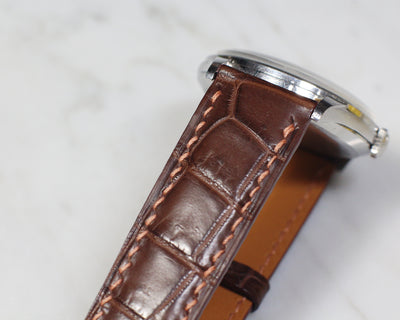 Bespoke Watch Strap in Brown Crocodile
