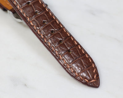 Bespoke Watch Strap in Brown Crocodile