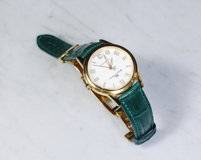 Bespoke Watch Strap in Forest Green Crocodile