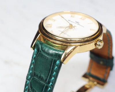 Bespoke Watch Strap in Forest Green Crocodile