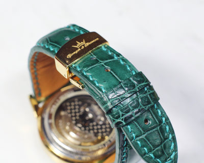 Bespoke Watch Strap in Forest Green Crocodile