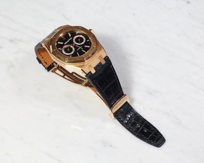 Bespoke Watch Strap in Black Crocodile