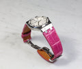 Bespoke Watch Strap in Fuchsia Pink Crocodile