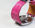 Bespoke Watch Strap in Fuchsia Pink Crocodile