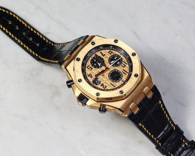 Bespoke Watch Strap in Black Crocodile