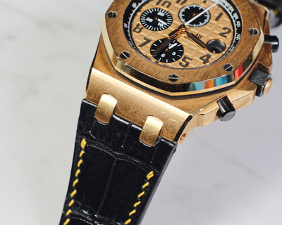 Bespoke Watch Strap in Black Crocodile