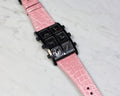 Bespoke Watch Strap in Baby Pink Circular Grains Alligator