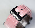 Bespoke Watch Strap in Baby Pink Circular Grains Alligator