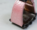 Bespoke Watch Strap in Baby Pink Circular Grains Alligator