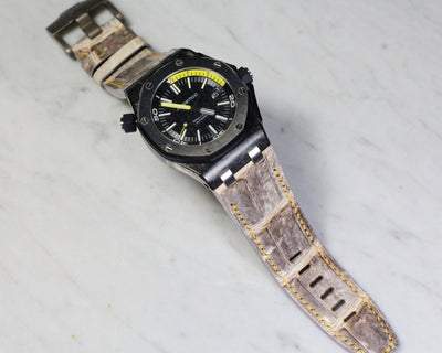 Bespoke Watch Strap in Natural Himalayan Crocodile