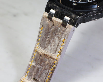 Bespoke Watch Strap in Natural Himalayan Crocodile