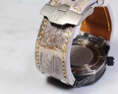 Bespoke Watch Strap in Natural Himalayan Crocodile