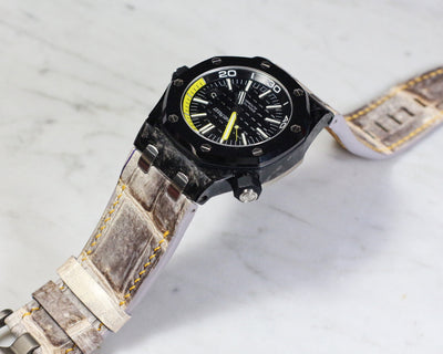 Bespoke Watch Strap in Natural Himalayan Crocodile