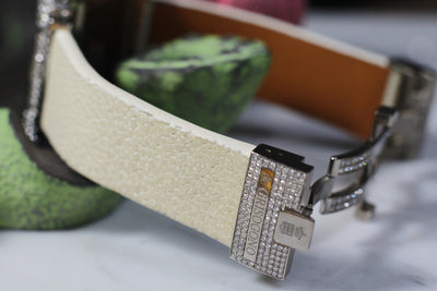 Bespoke Watch Strap in White Stingray