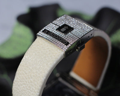 Bespoke Watch Strap in White Stingray