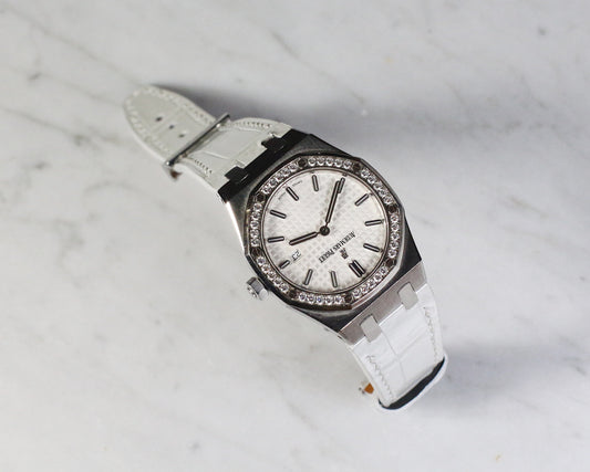 Bespoke Watch Strap in White Crocodile