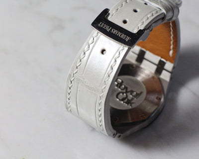 Bespoke Watch Strap in White Crocodile