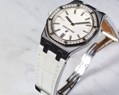 Bespoke Watch Strap in White Crocodile