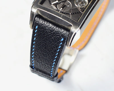 Bespoke Watch Strap in Black Chevre