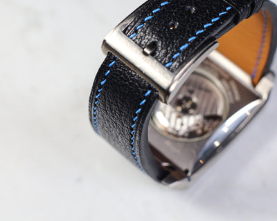 Bespoke Watch Strap in Black Chevre