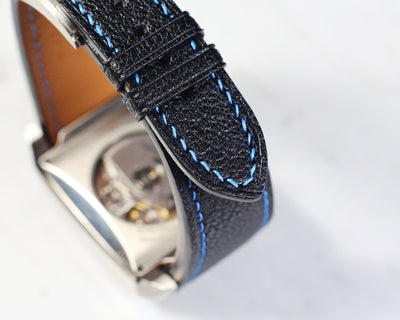 Bespoke Watch Strap in Black Chevre