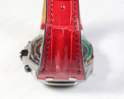 Bespoke Watch Strap in Blood Red Crocodile