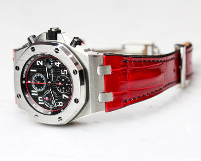 Bespoke Watch Strap in Blood Red Crocodile