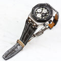 Bespoke Watch Strap in Metallic Black Crocodile