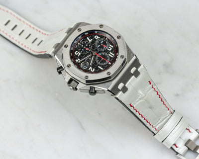 Bespoke Watch Strap in White Crocodile