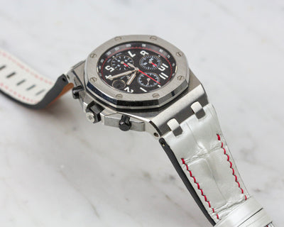 Bespoke Watch Strap in White Crocodile